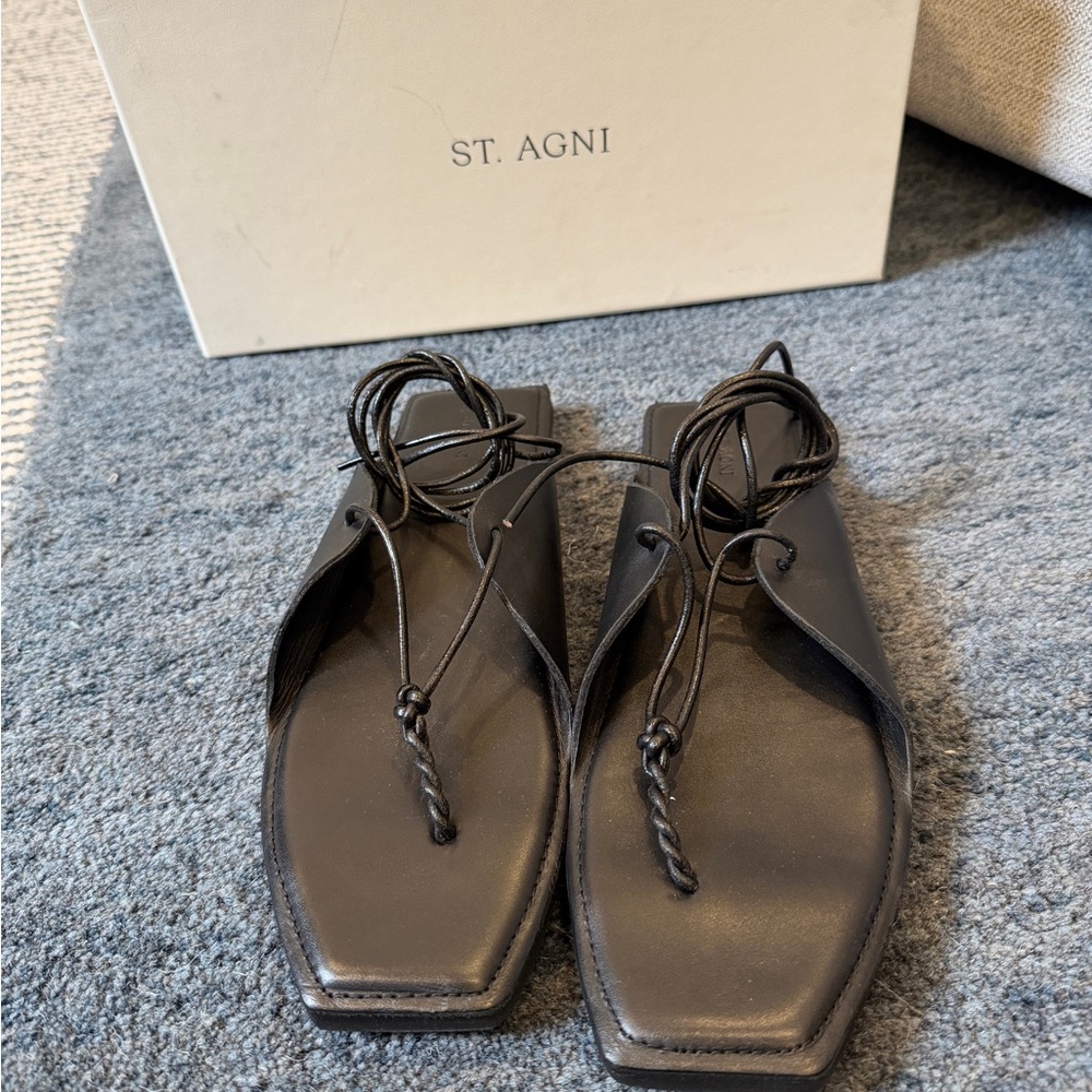 St. Agni Women's Black Sandals
